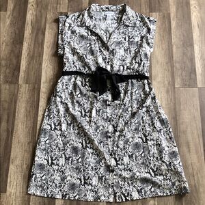 Motherhood Maternity Black and White Snake Print Dress L